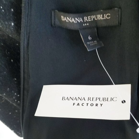 Banana Republic Womens Flecked Wool Blend Straigth Skirt Black NWT 6 - Picture 4 of 9